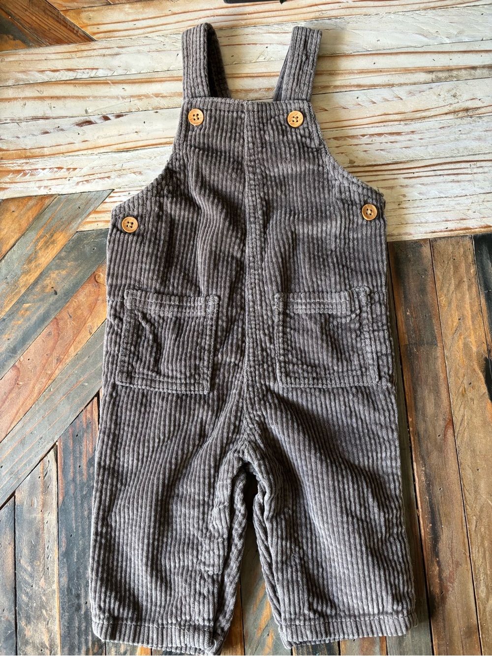 Baby Grey Corduroy Overalls